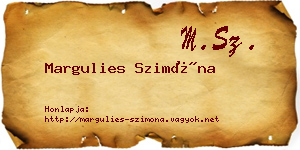 Margulies Szimóna névjegykártya